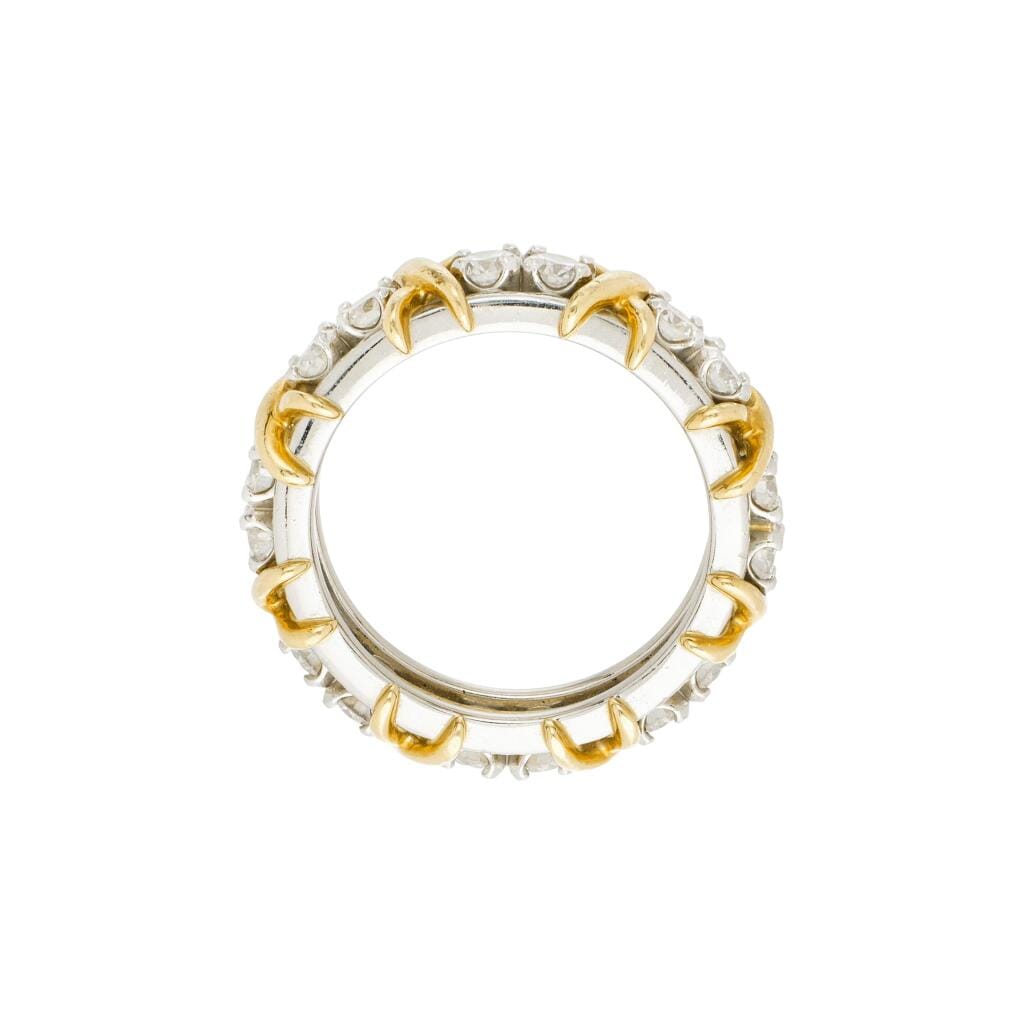Platinum, Gold and Diamond Sixteen Stone Ring