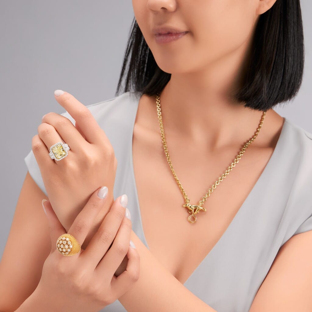 Gold, White Gold, Rose Gold Panthère Trinity Pendant Necklace