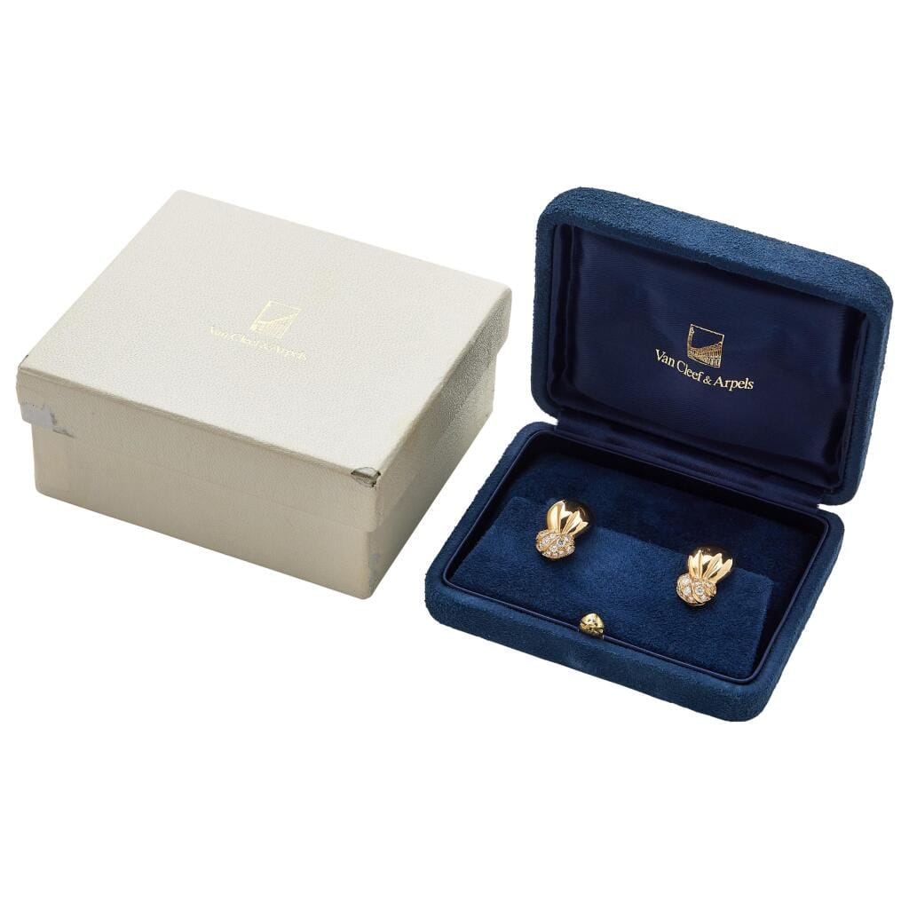 Gold and Diamond Earclips