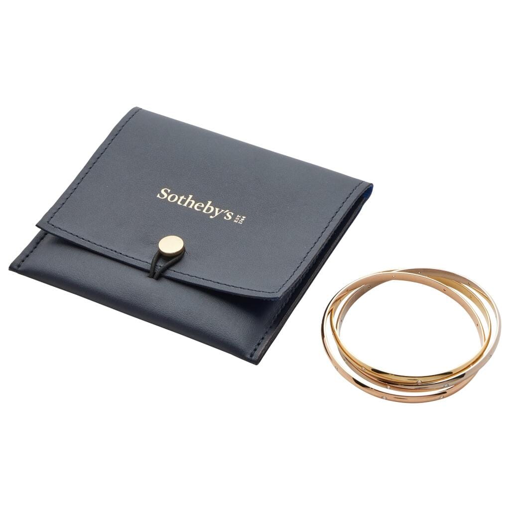 Gold, White Gold and Rose Gold Trinity Bangle Bracelet
