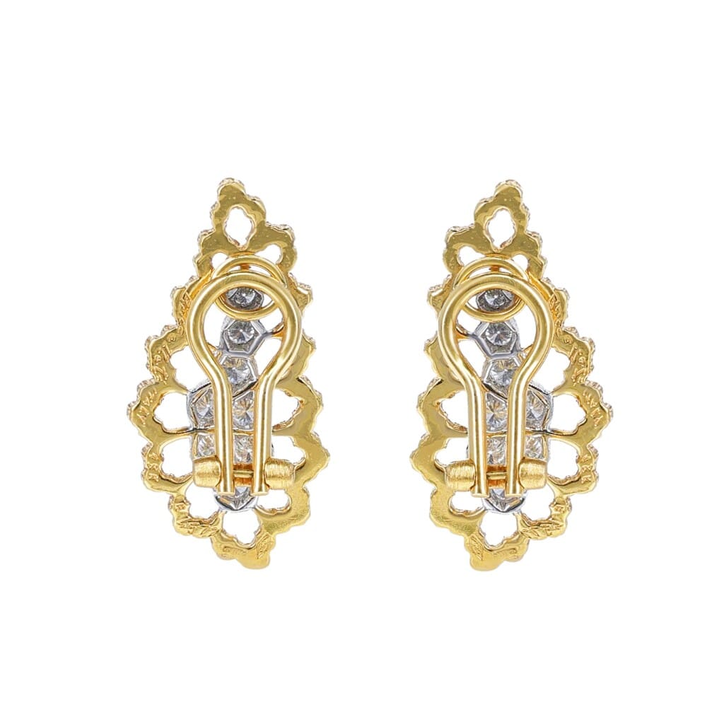 Gold, White Gold and Diamond Earclips