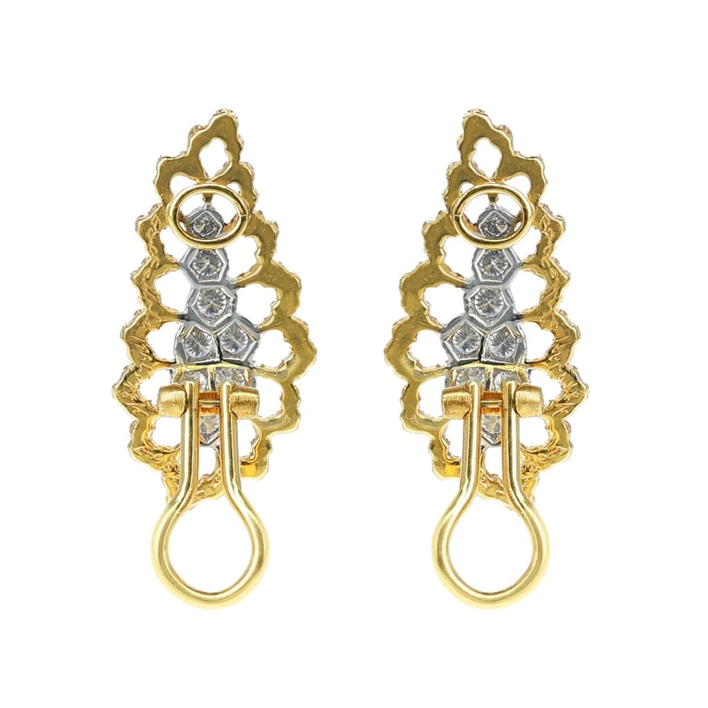Gold, White Gold and Diamond Earclips