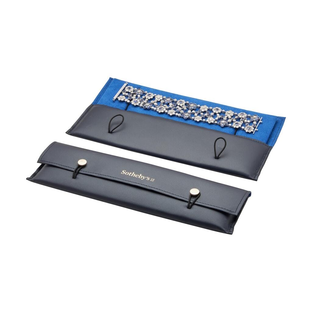 White Gold, Sapphire and Diamond Floral Bracelet