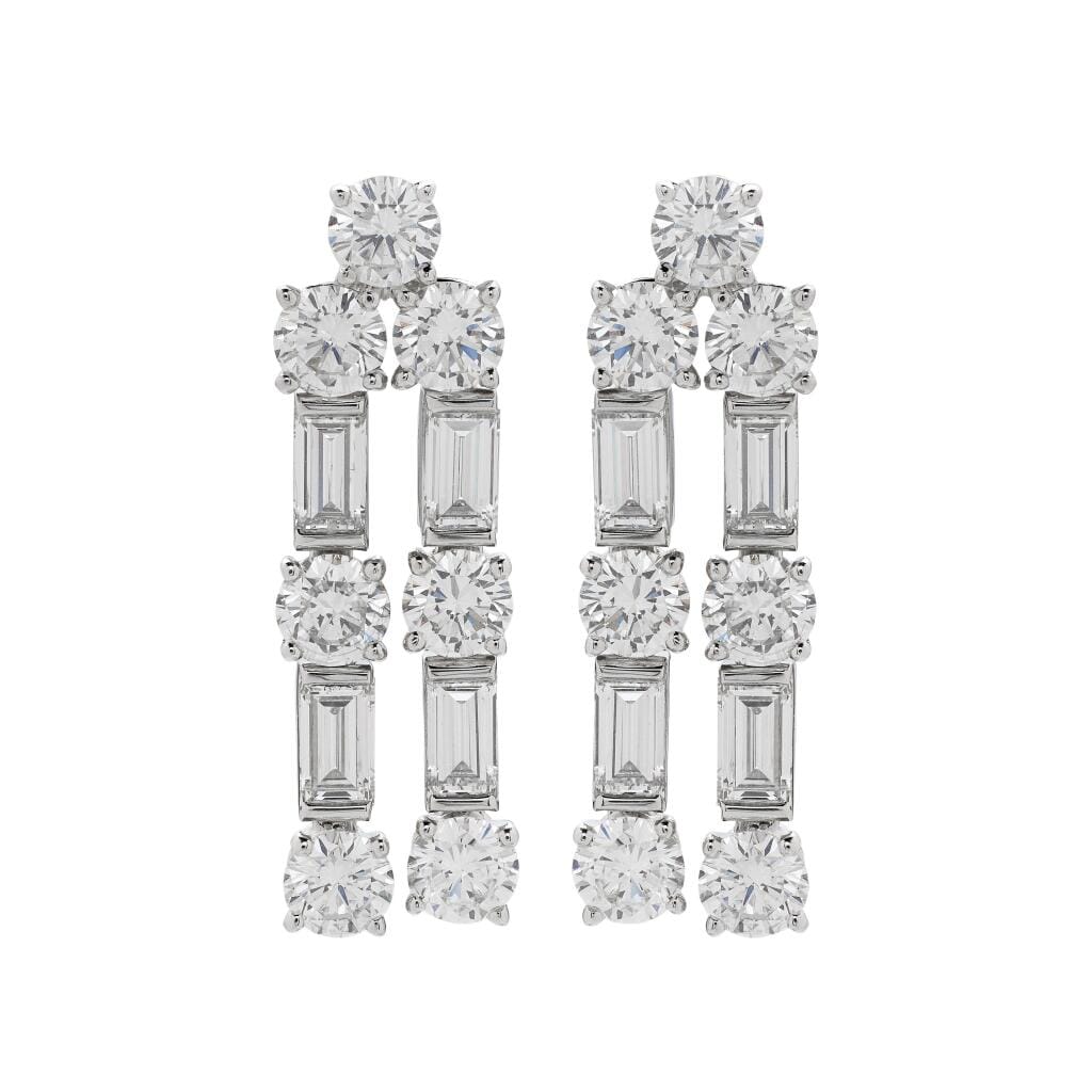 White Gold and Diamond Casino Earrings