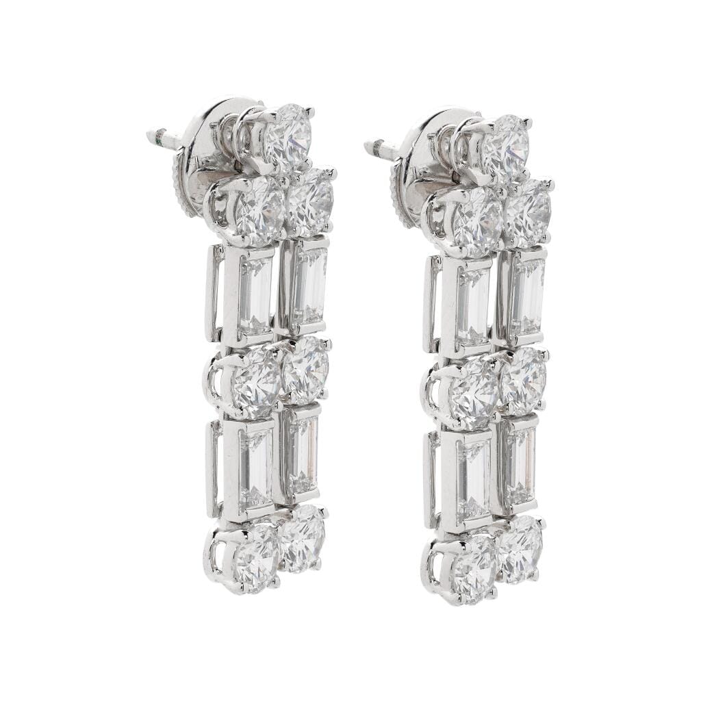 White Gold and Diamond Casino Earrings