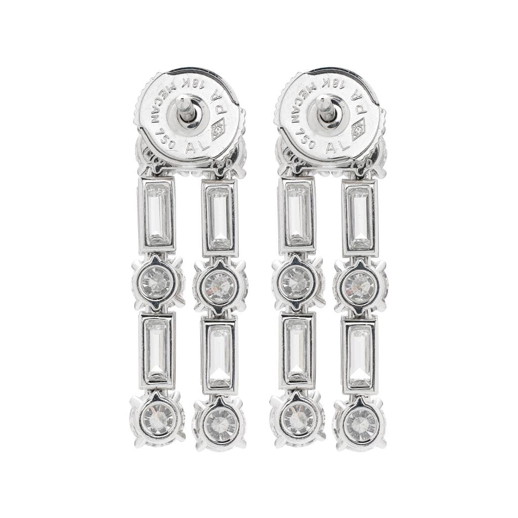 White Gold and Diamond Casino Earrings