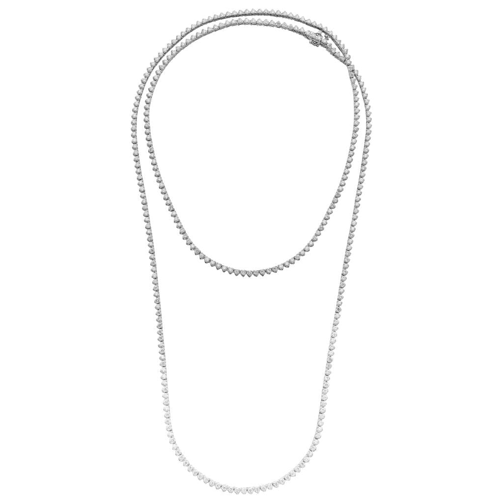 White Gold and 9.20ctw Diamond Tennis Necklace