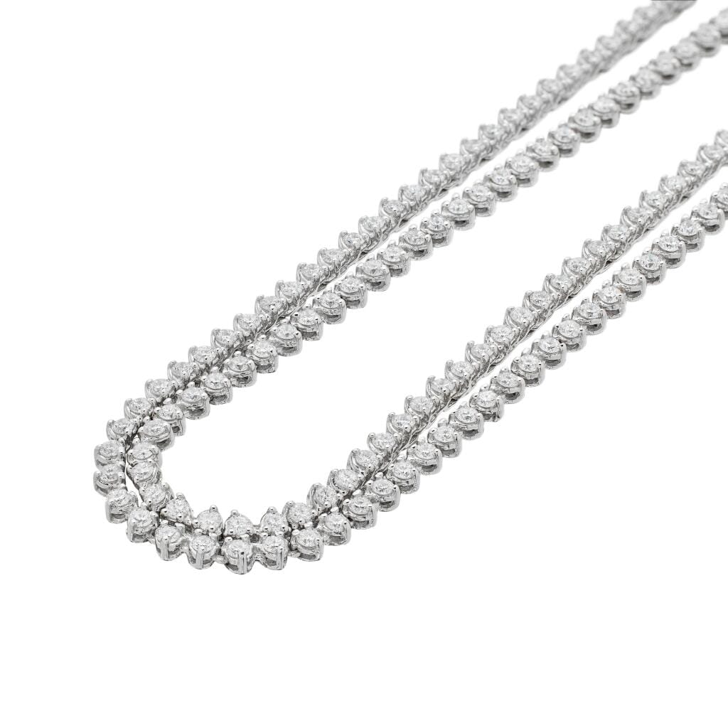 White Gold and 9.20ctw Diamond Tennis Necklace