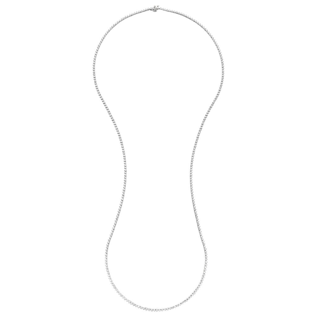 White Gold and 9.20ctw Diamond Tennis Necklace