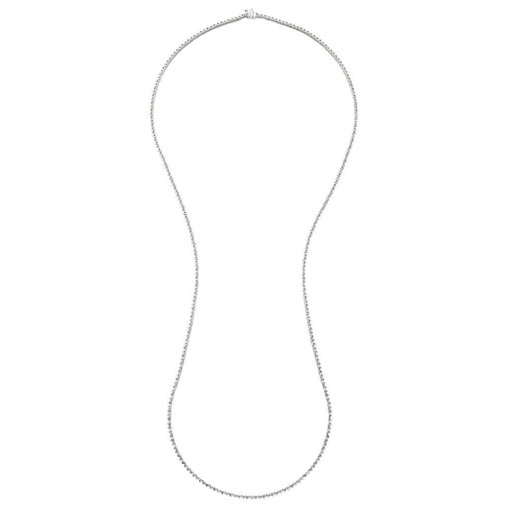 White Gold and 9.20ctw Diamond Tennis Necklace