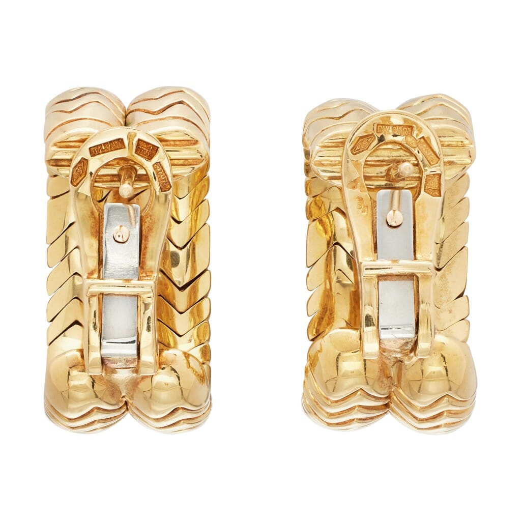 Gold Spiga Double Hoop Earclips