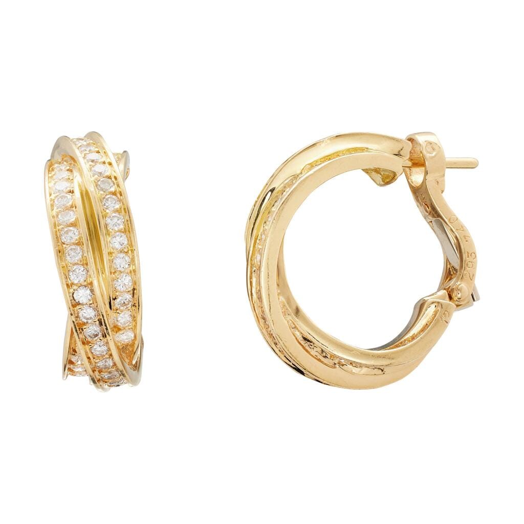 Gold and Diamond Trinity Earclips