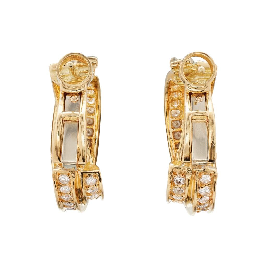 Gold and Diamond Trinity Earclips