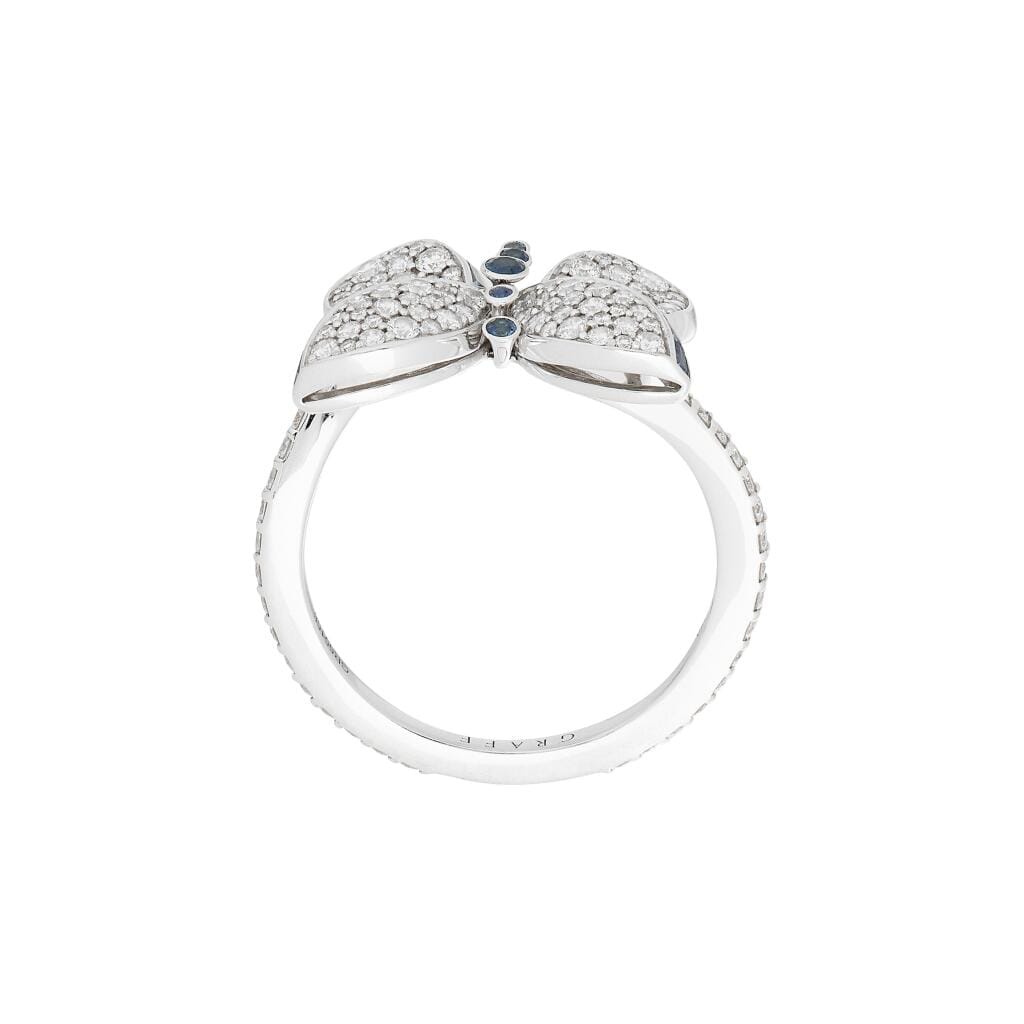 White Gold, Sapphire and Diamond Baby Princess Butterfly Ring