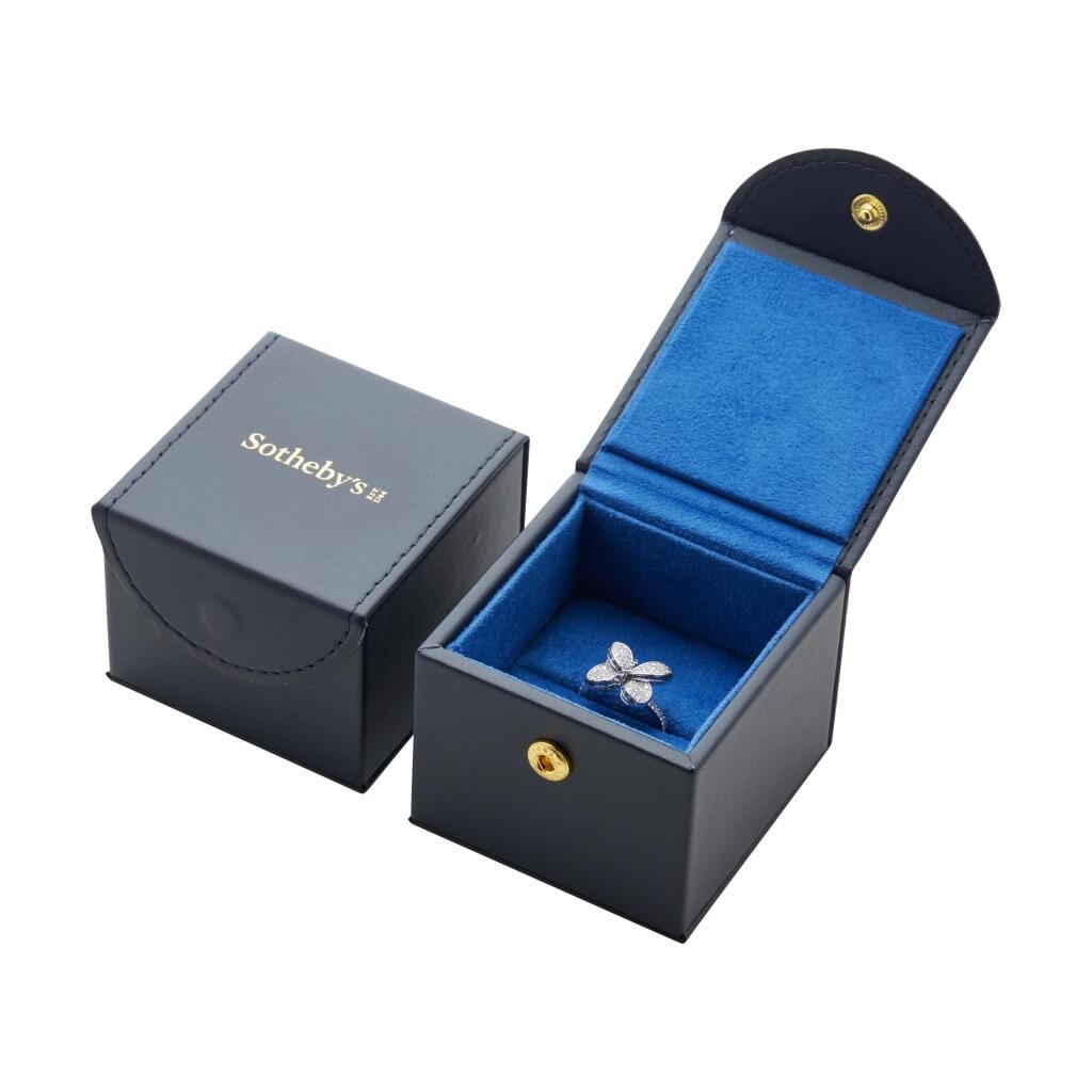 White Gold, Sapphire and Diamond Baby Princess Butterfly Ring