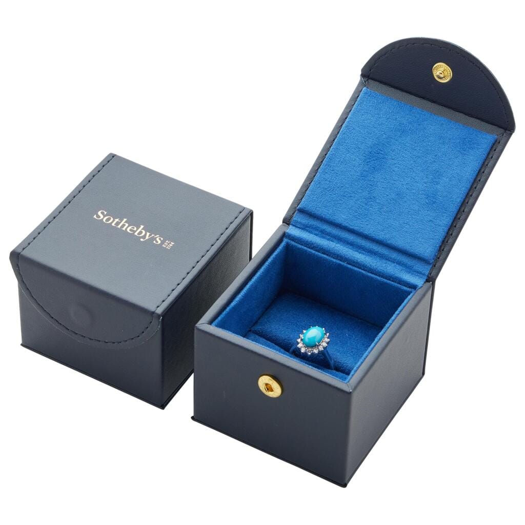 White Gold, Turquoise and Diamond Ring