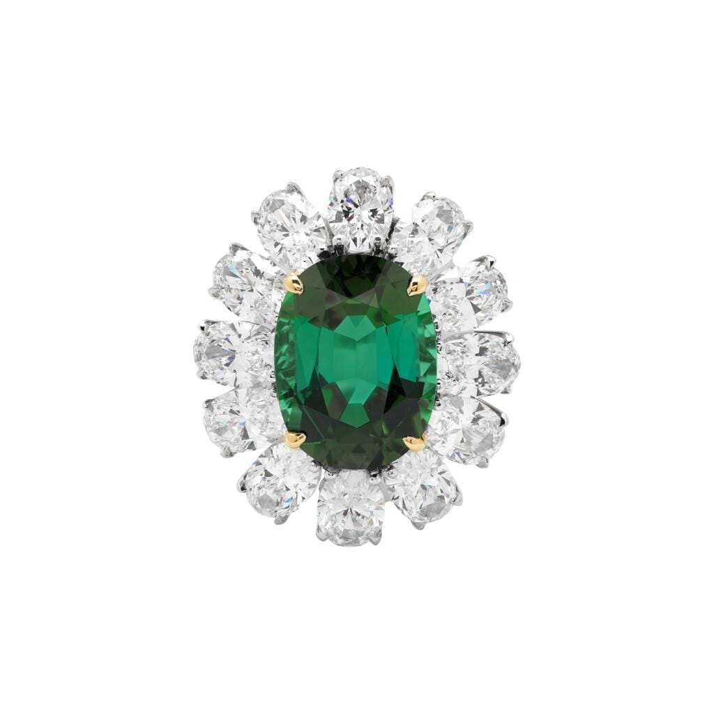 Platinum, 6.45ct Tourmaline and Diamond Ring