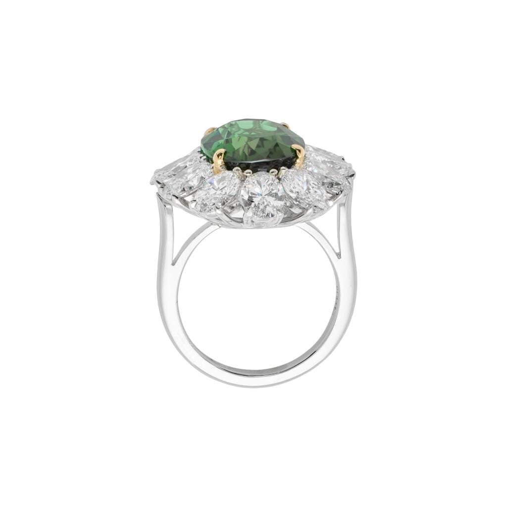 Platinum, 6.45ct Tourmaline and Diamond Ring