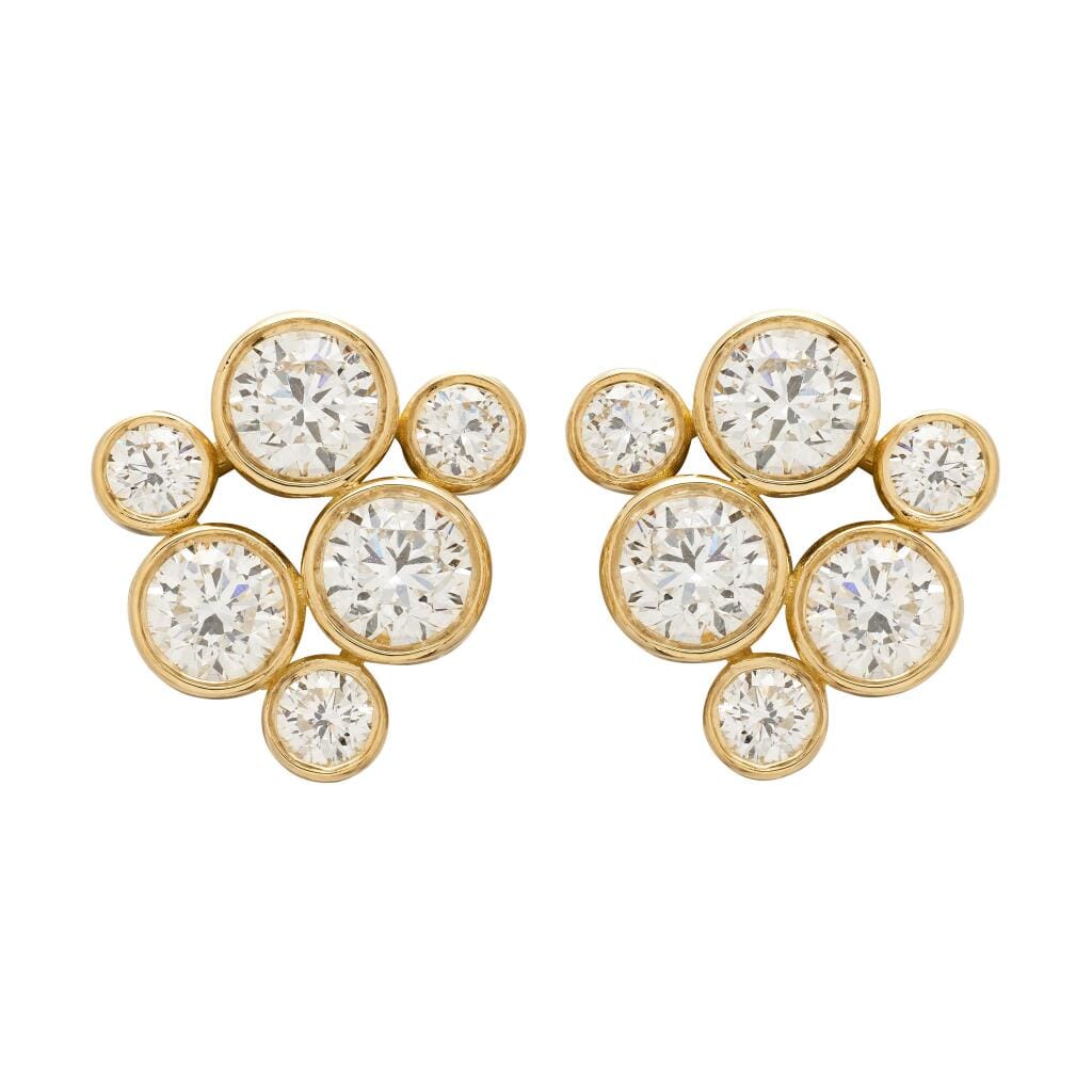 Gold and Diamond Stud Earrings