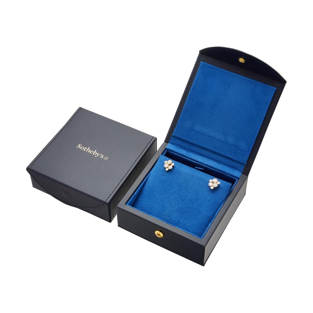 Gold and Diamond Stud Earrings