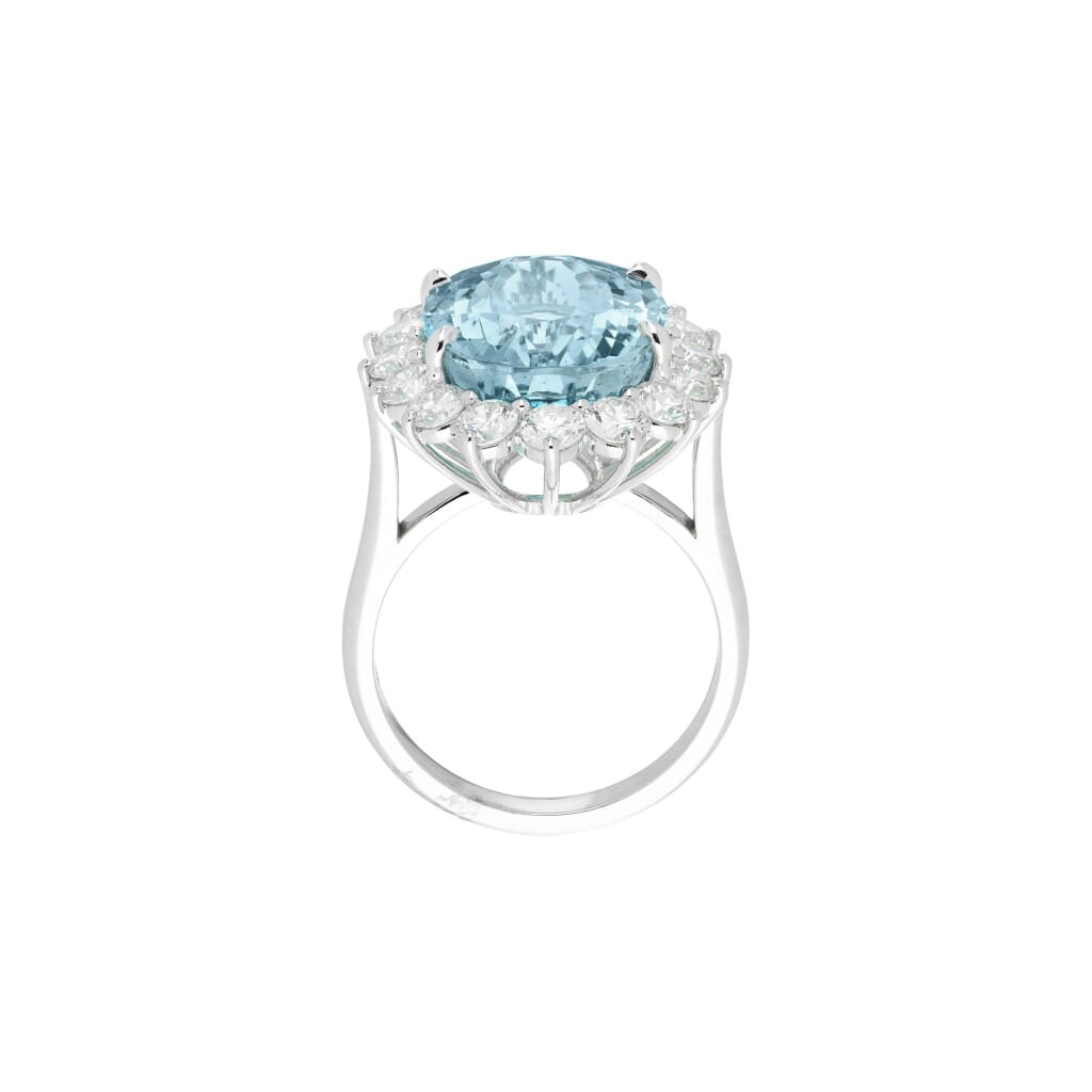 White Gold, 9.95ct Aquamarine and Diamond Ring