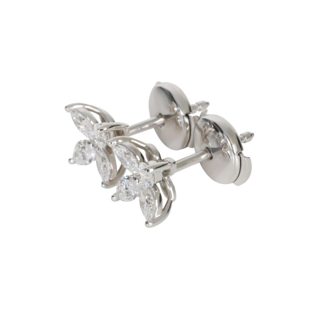 Platinum and Diamond Small Victoria Stud Earrings