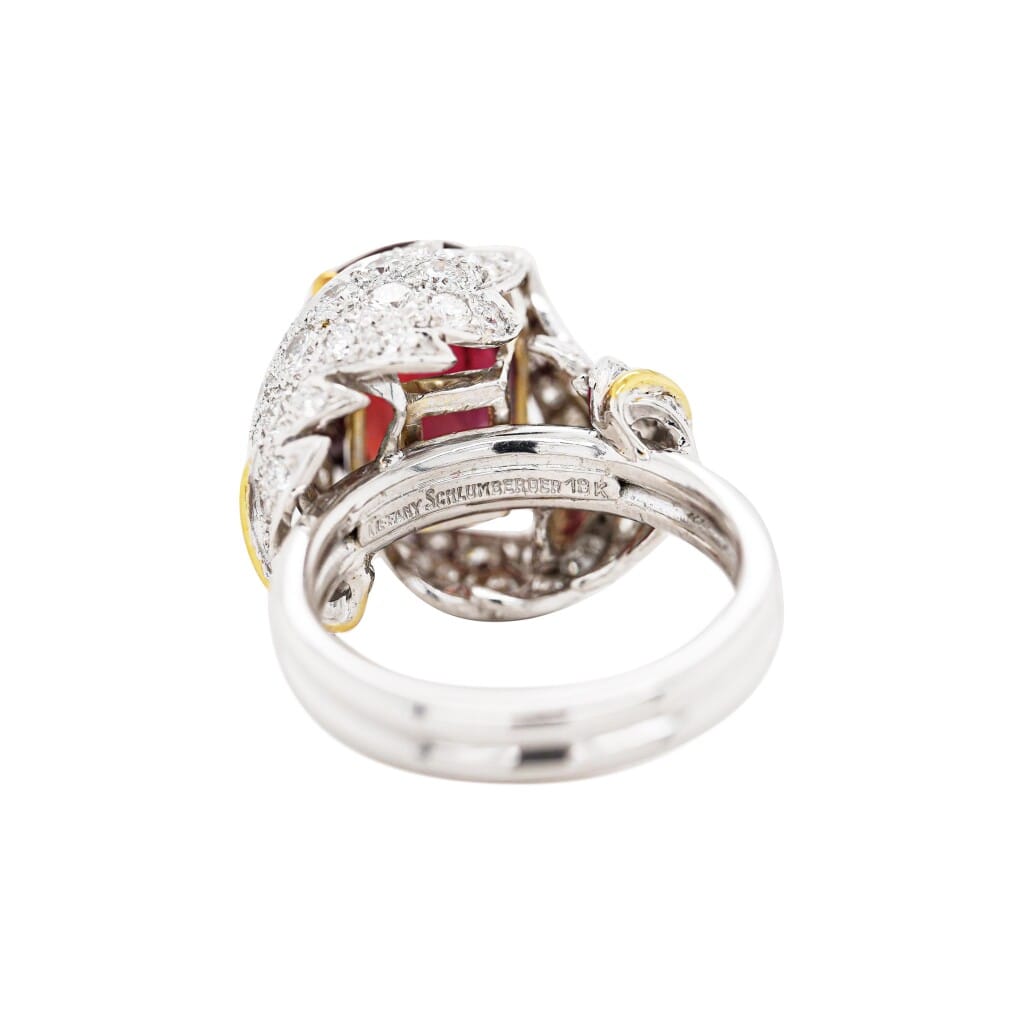 White Gold, Gold, 5.94ct Mozambique Ruby and Diamond Ring