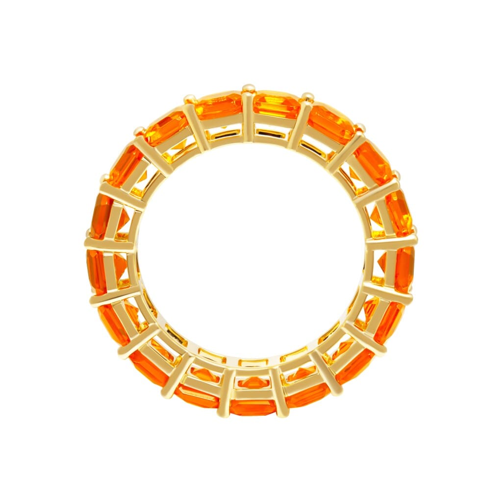 Gold and 3.75ctw Fire Opal Eternity Band Ring