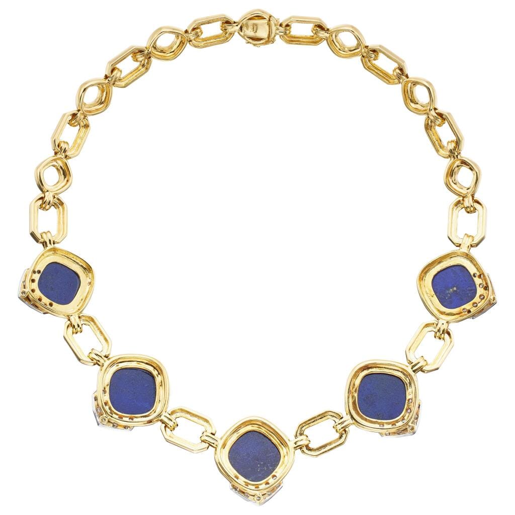 Gold, White Gold, Lapis Lazuli and Diamond Necklace