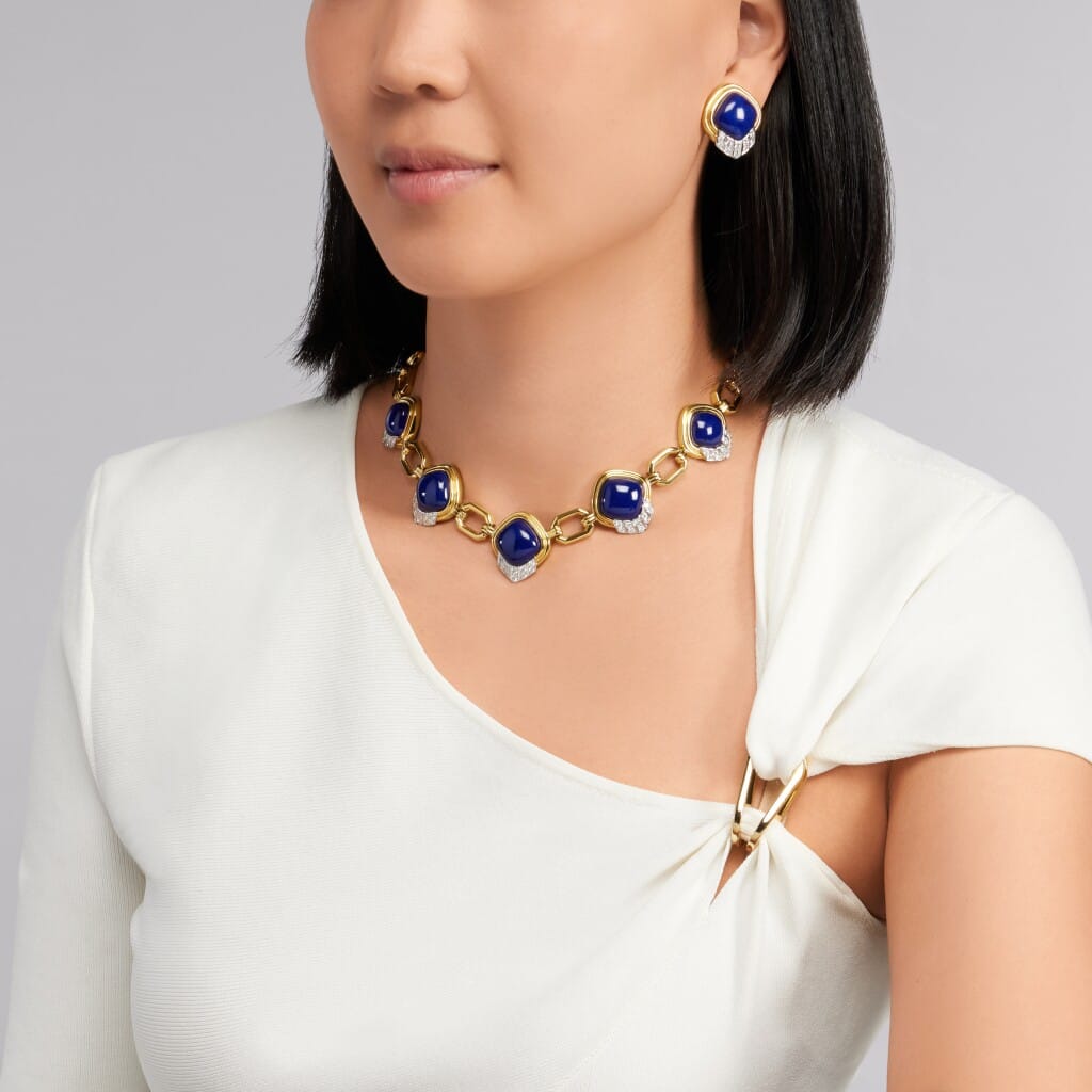 Gold, White Gold, Lapis Lazuli and Diamond Necklace