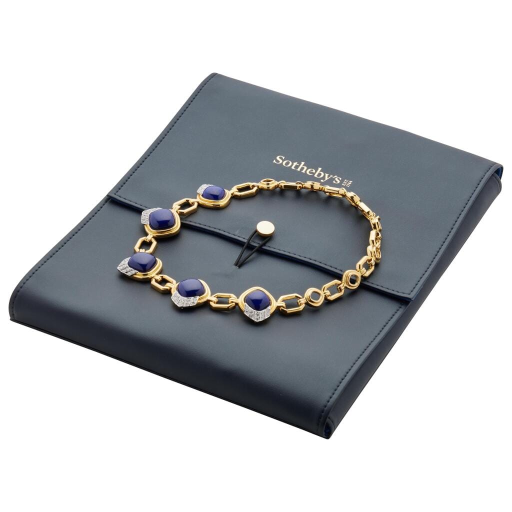 Gold, White Gold, Lapis Lazuli and Diamond Necklace
