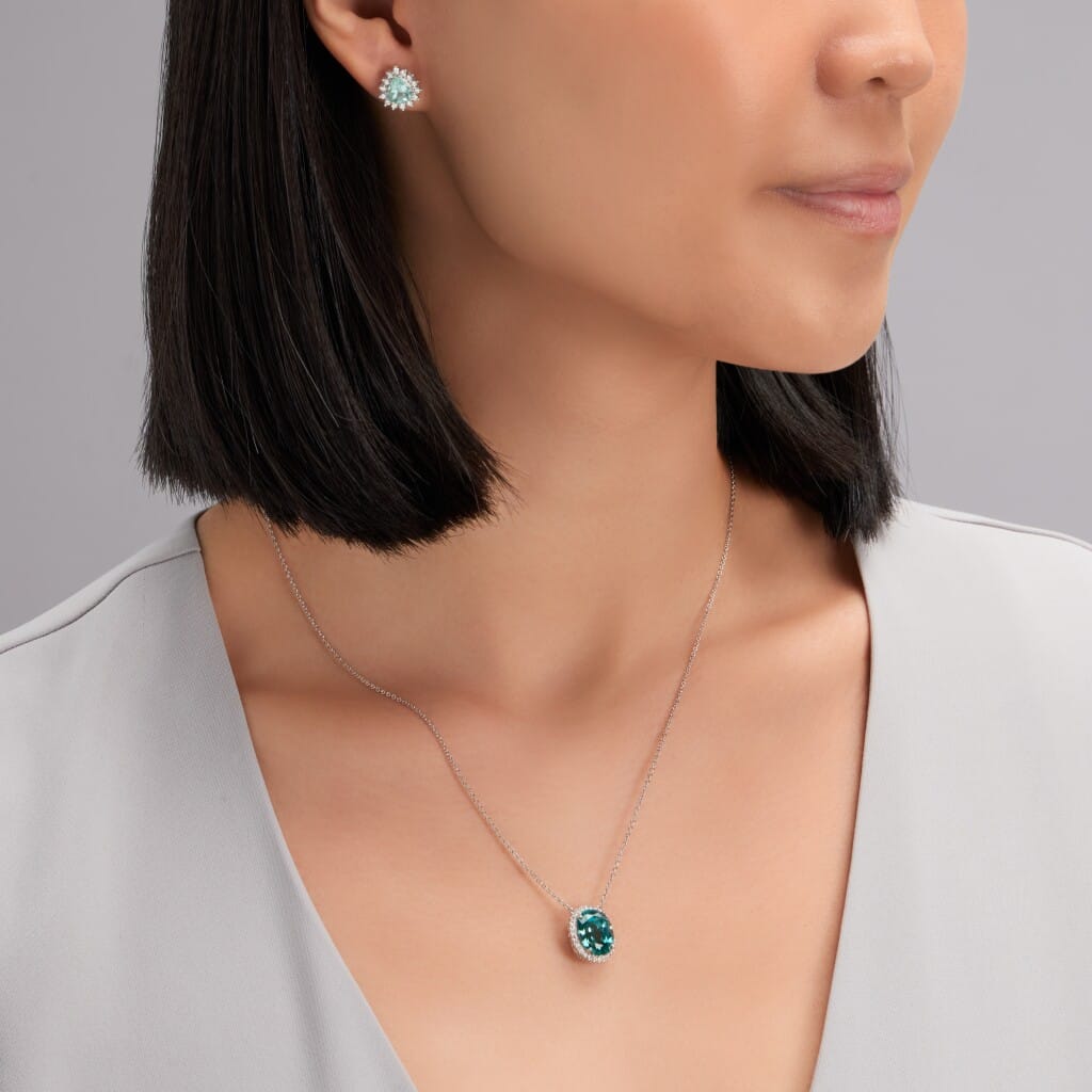 Platinum, 4.83ct Aquamarine and Diamond Pendant Necklace
