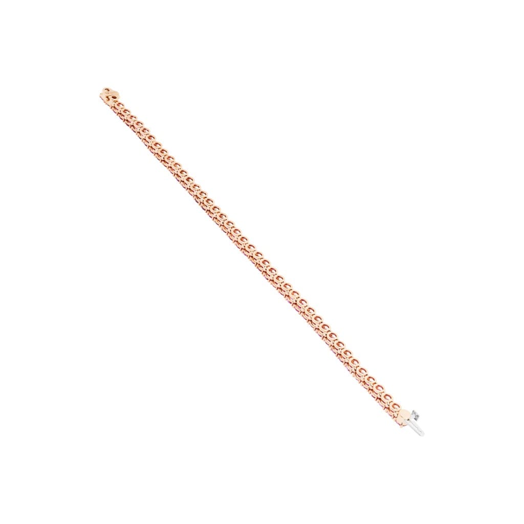Rose Gold and 11.65ctw Pink Sapphire Tennis Bracelet