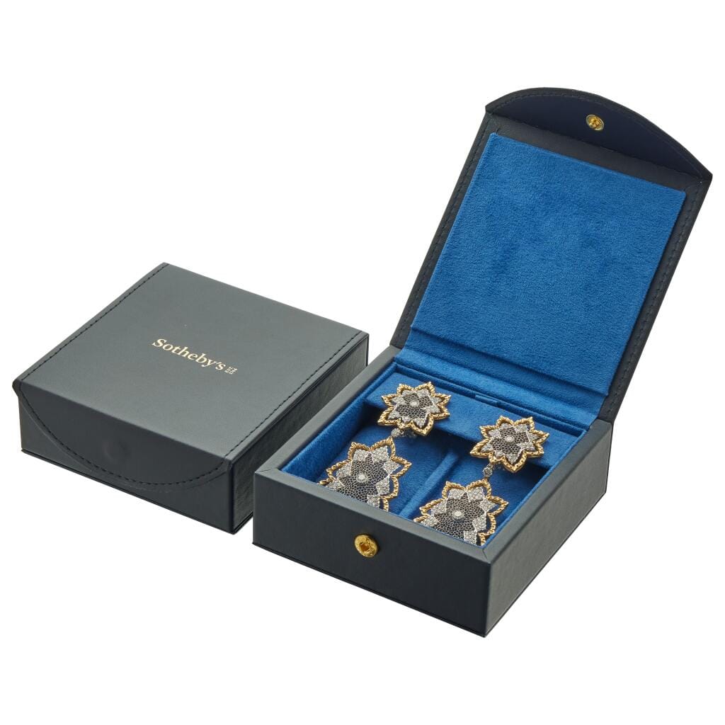 Vintage Gold, White Gold and Diamond Convertible Drop Earrings