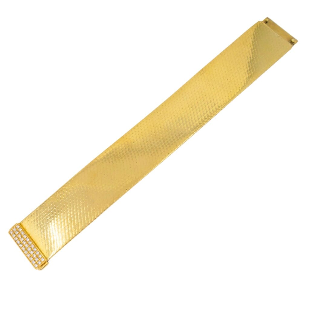 Vintage Gold and Diamond Woven Bracelet