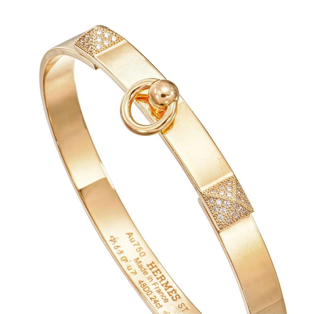 Gold and and Diamond Collier de Chien Bracelet