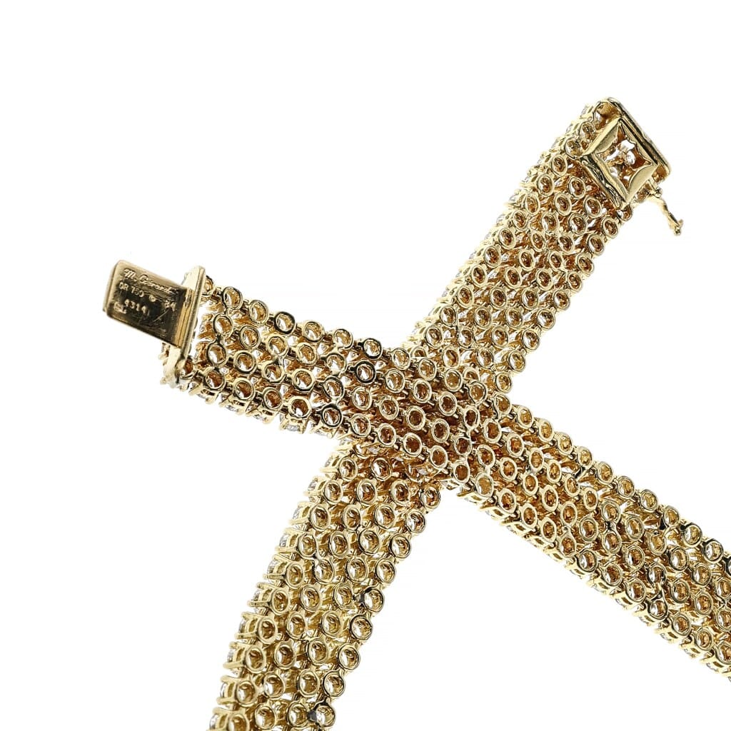 Gold and Diamond Cascade Necklace