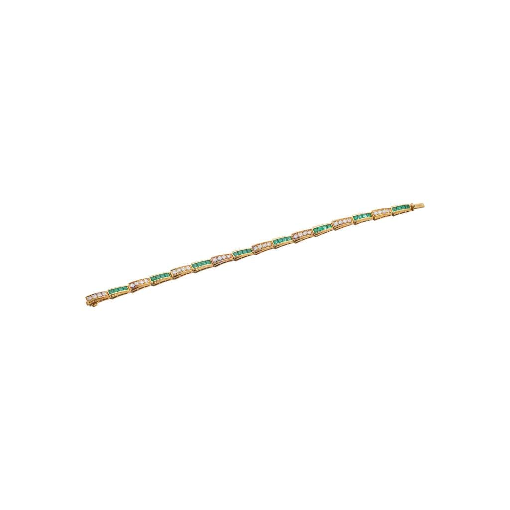 Gold, Emerald and Diamond Bracelet