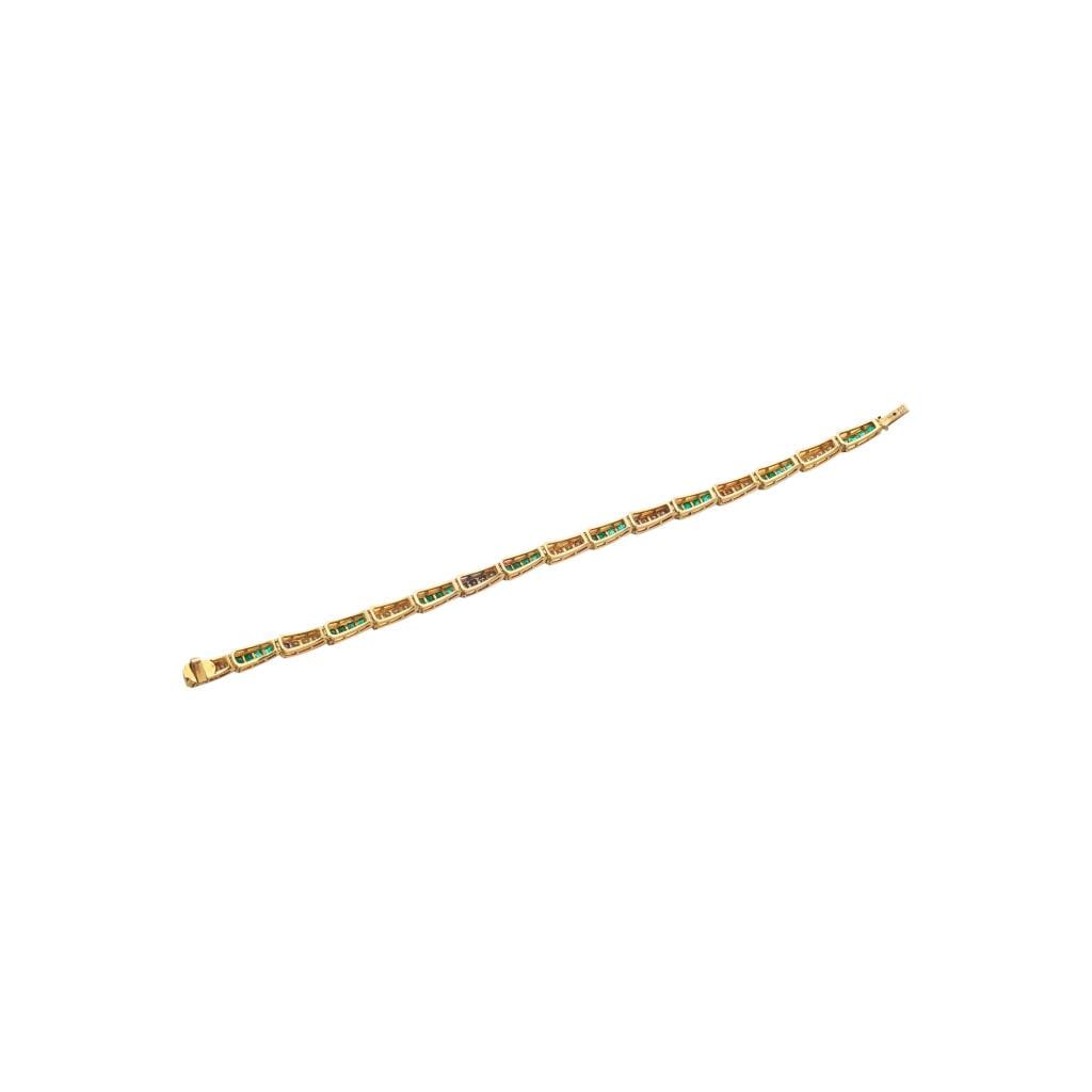 Gold, Emerald and Diamond Bracelet