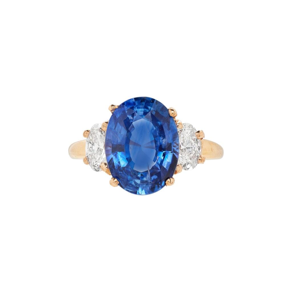 Rose Gold, 5.17ct Ceylon Sapphire and Diamond Ring