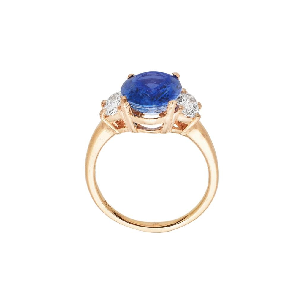 Rose Gold, 5.17ct Ceylon Sapphire and Diamond Ring