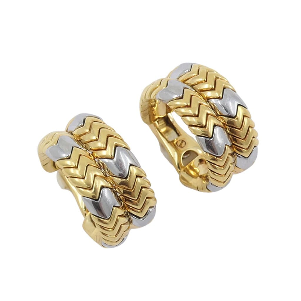 Gold and Stainless Steel Spiga Double Hoop Earclips
