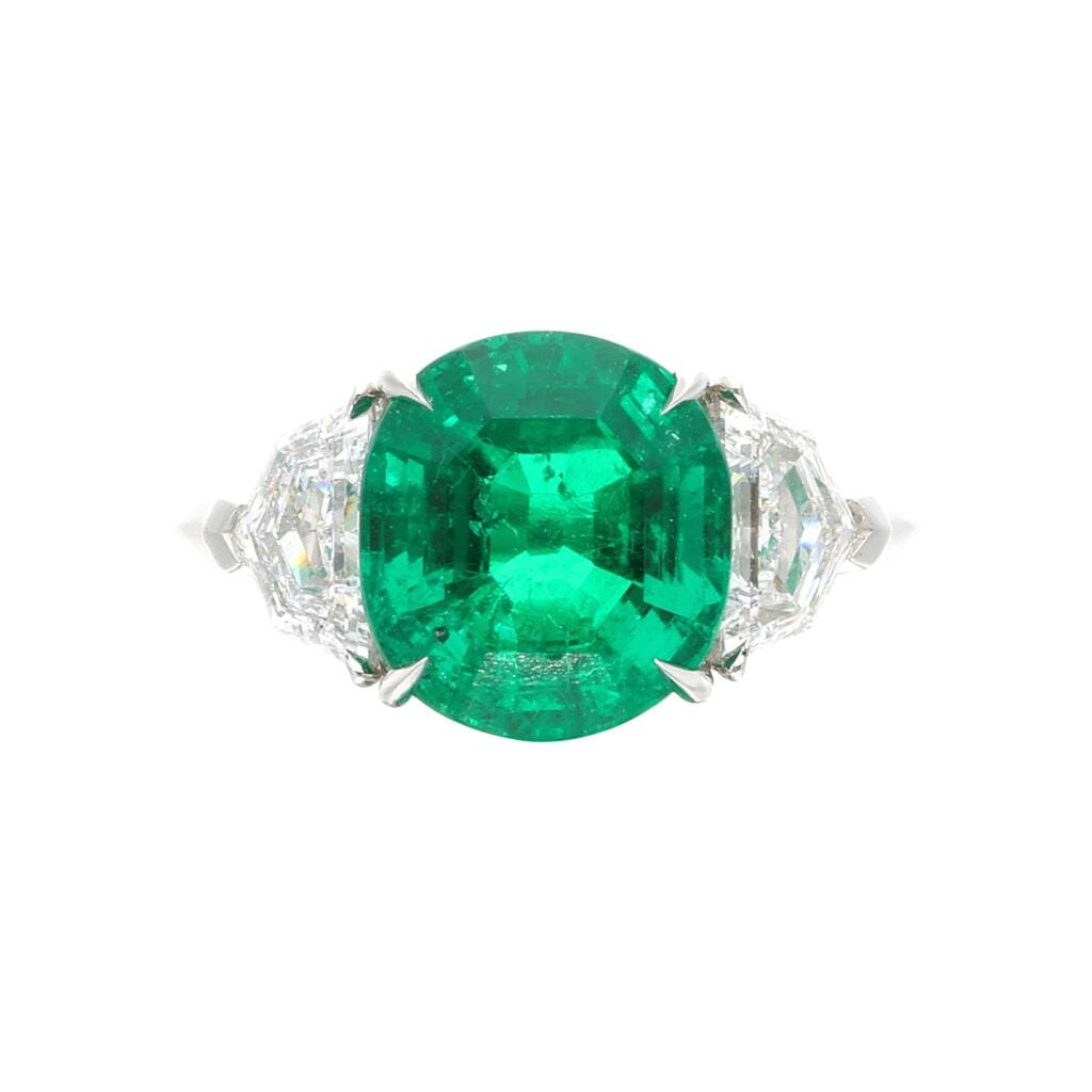 Platinum, 4.01ct Colombian Emerald and Diamond Ring