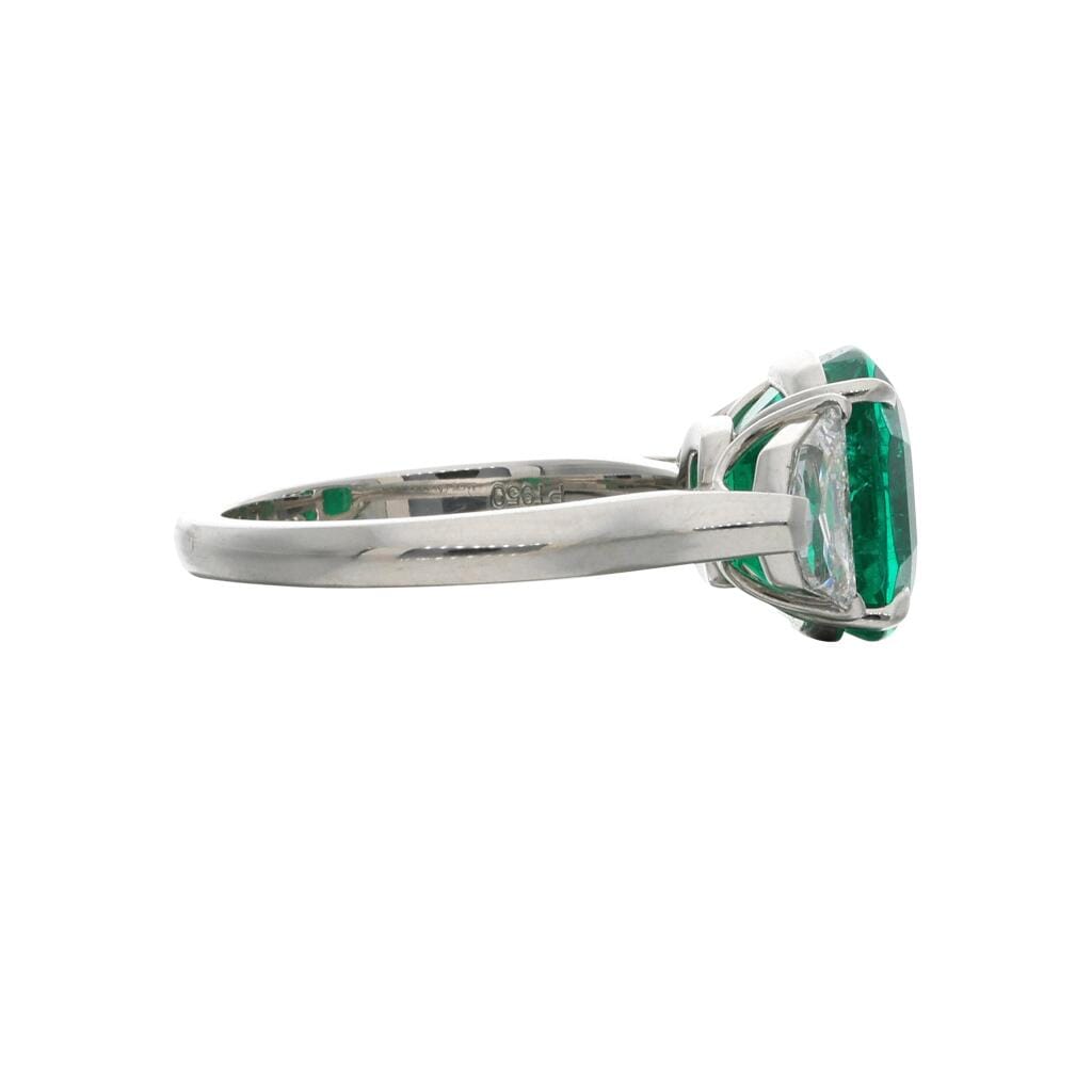 Platinum, 4.01ct Colombian Emerald and Diamond Ring