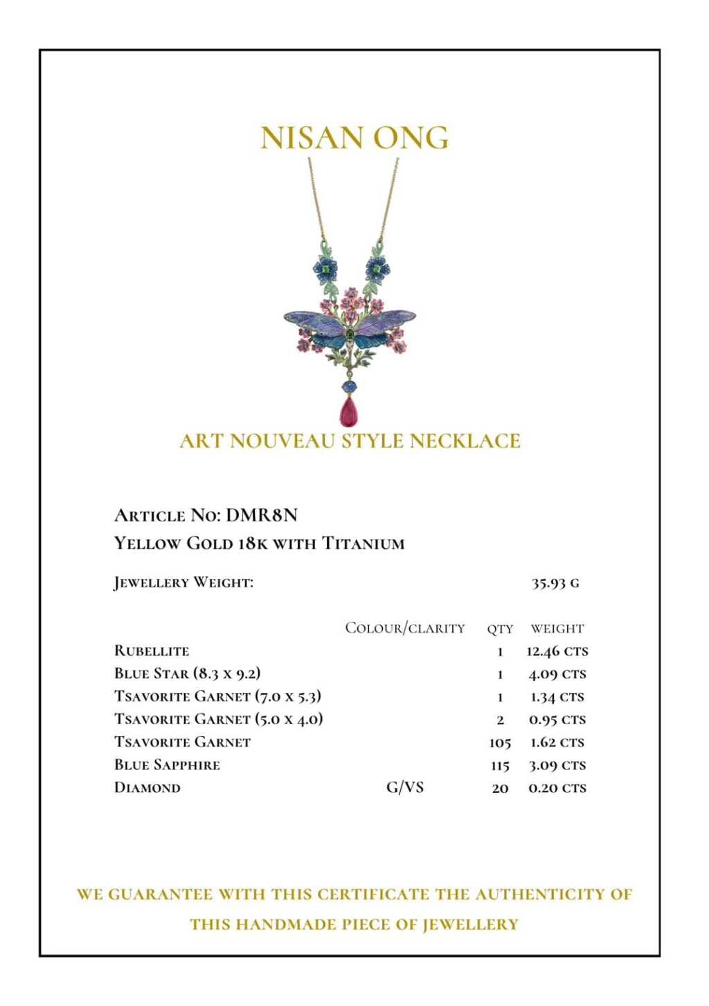Titanium, Gold, Rubellite, Gem Set and Diamond Pendant Necklace
