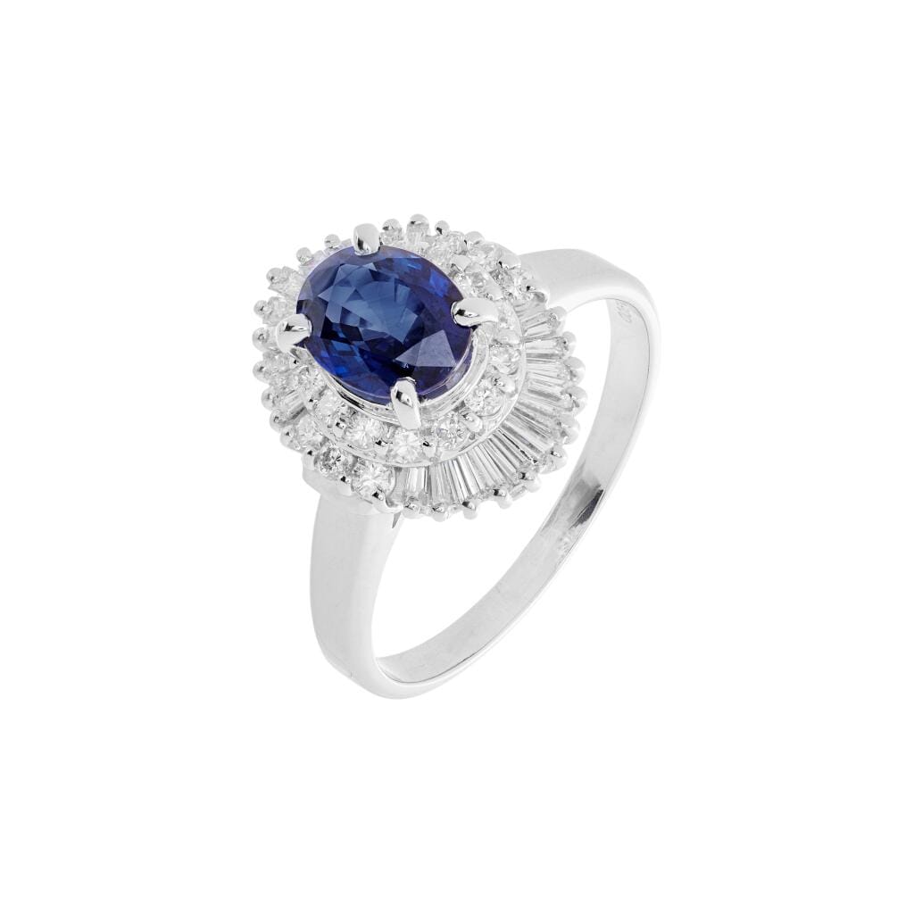 Platinum, 1.45ct Sapphire and Diamond Ring