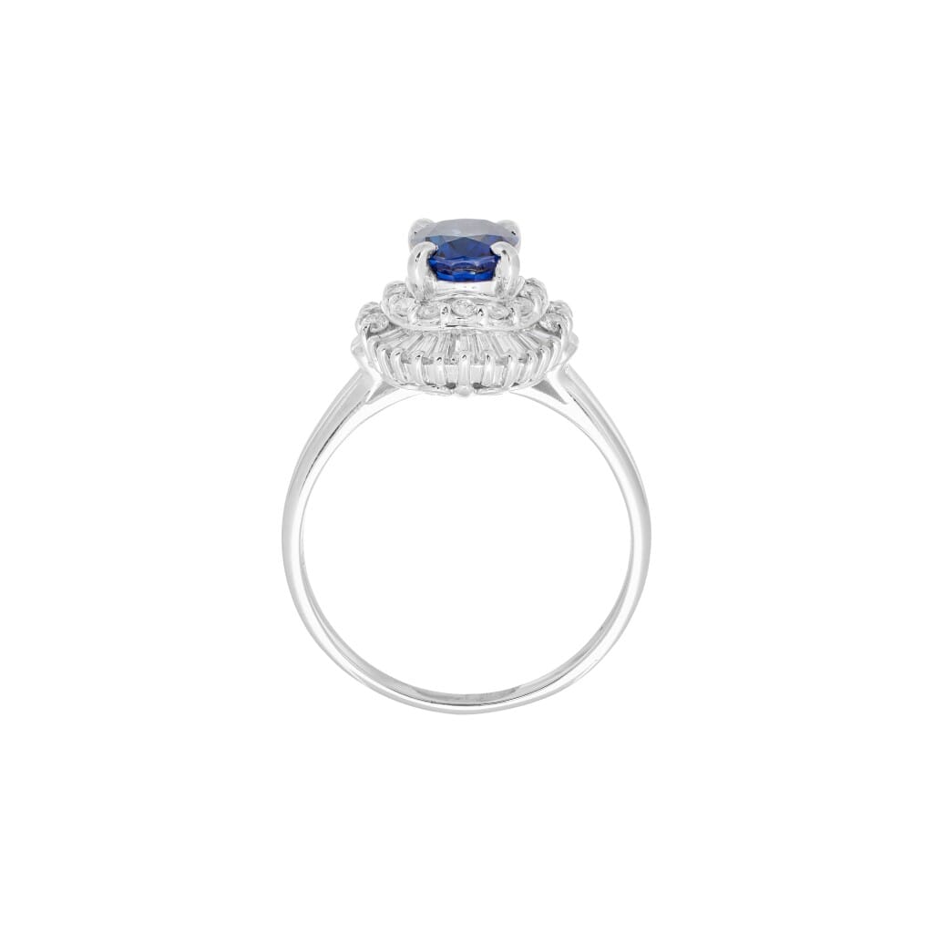 Platinum, 1.45ct Sapphire and Diamond Ring