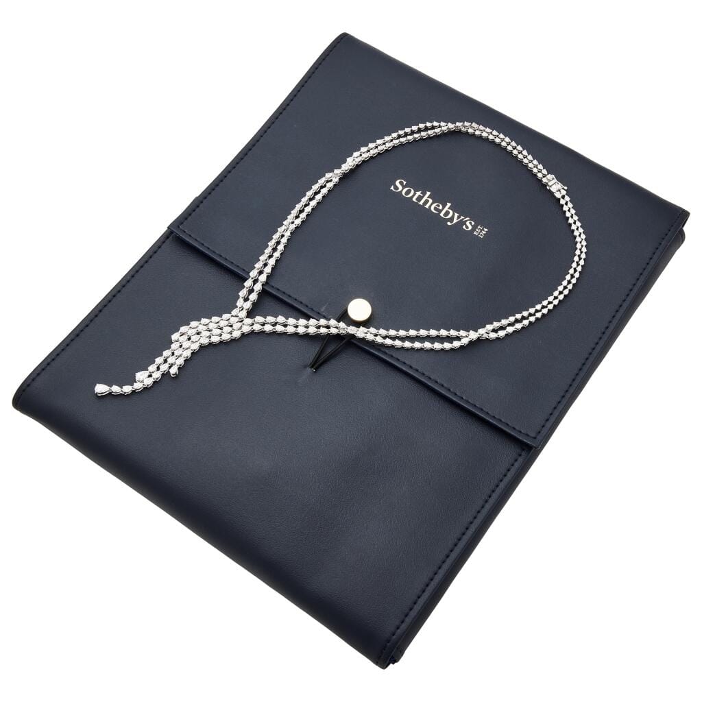 White Gold and 20.60ctw Pear Shape Diamond Lariat Necklace