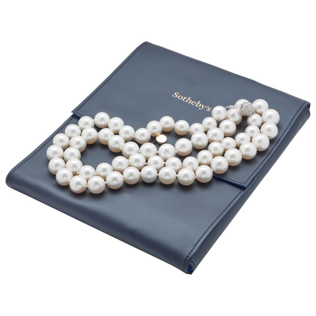 White Gold, Cultured Pearl and Diamond Necklace