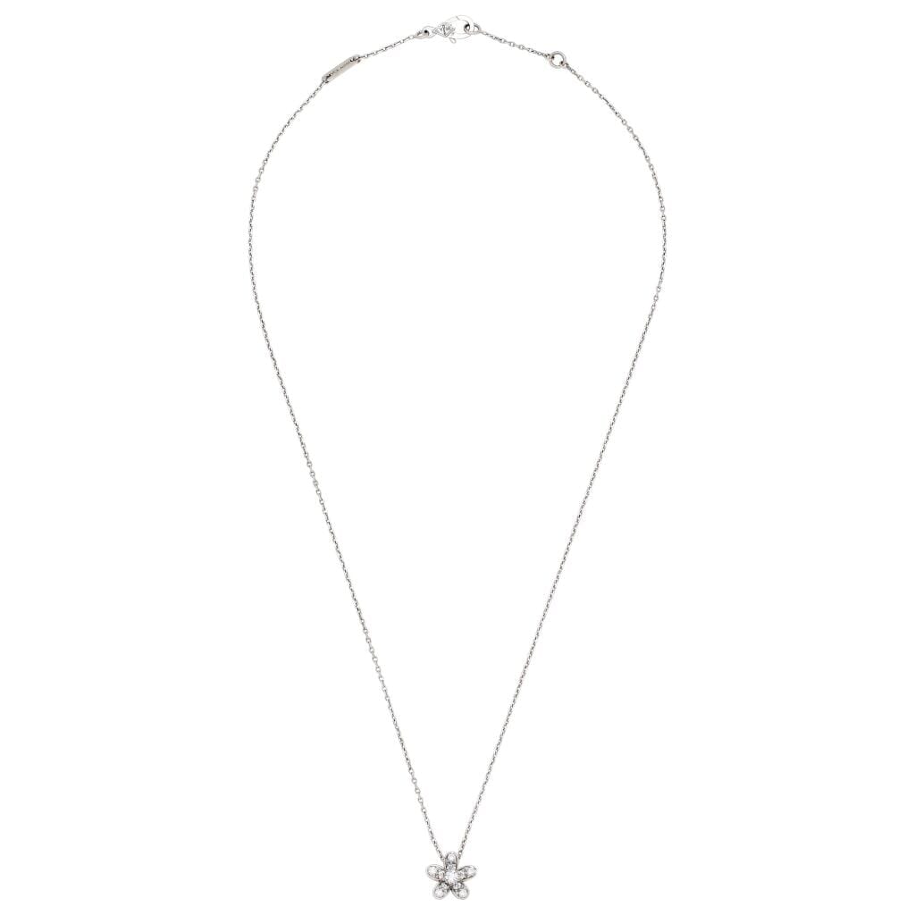 White Gold and Diamond Socrate Pendant Necklace